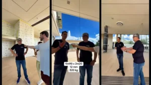 Daniel Estrela e Cirilo Paes durante o laudo das esquadrias na casa de Thiago Nigro e Maíra Cardi